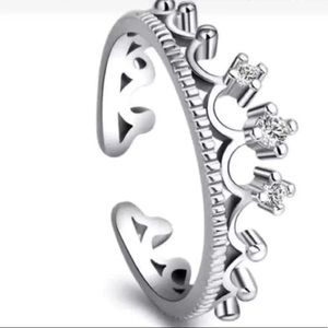 Ladies Princess Queen Diamond Crown Ring